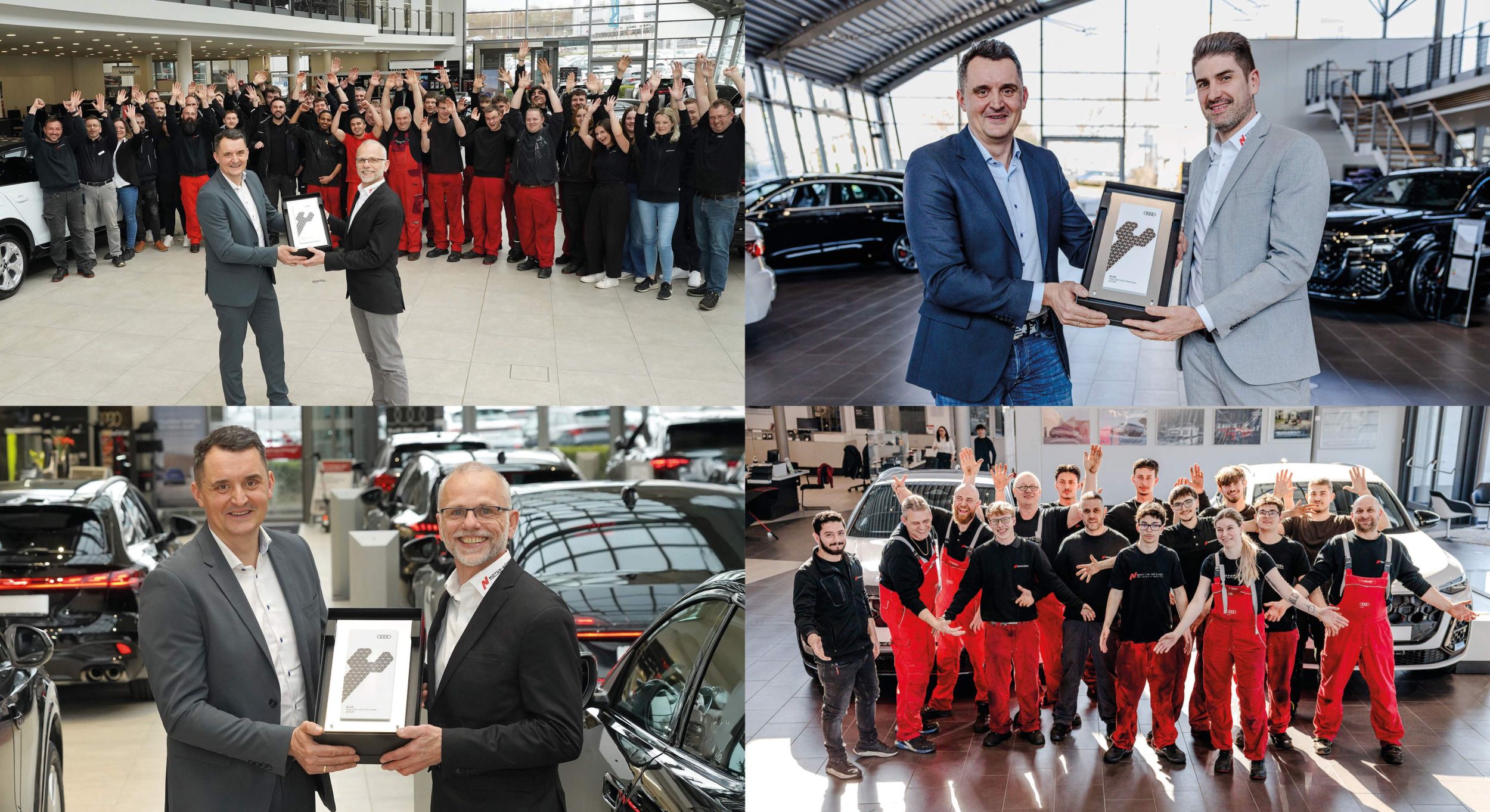 Das Audi Team mit Auszeichnungen in den Händen im