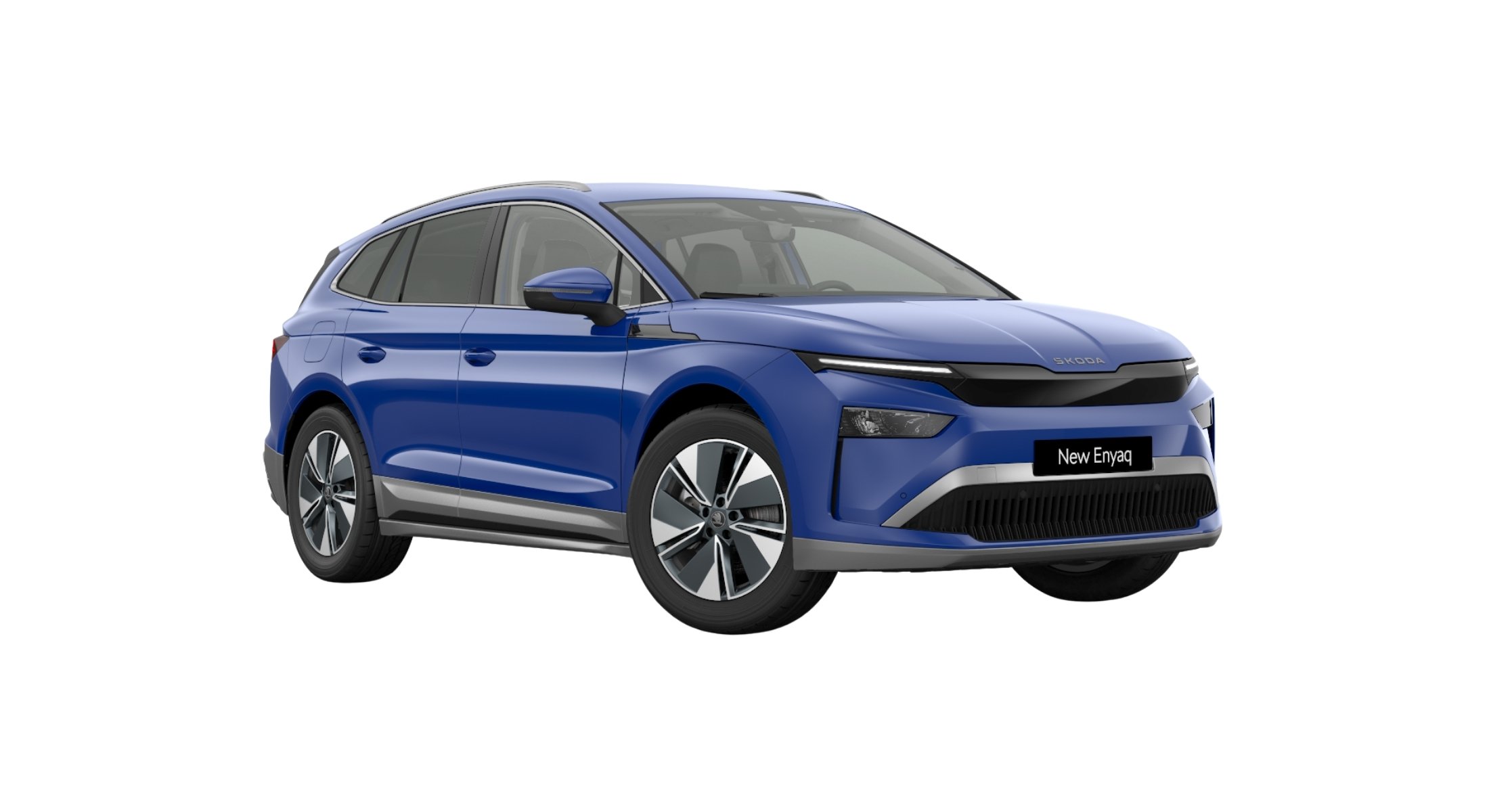 Der Skoda Enyaq 85 in der Farbe Energy-Blau.