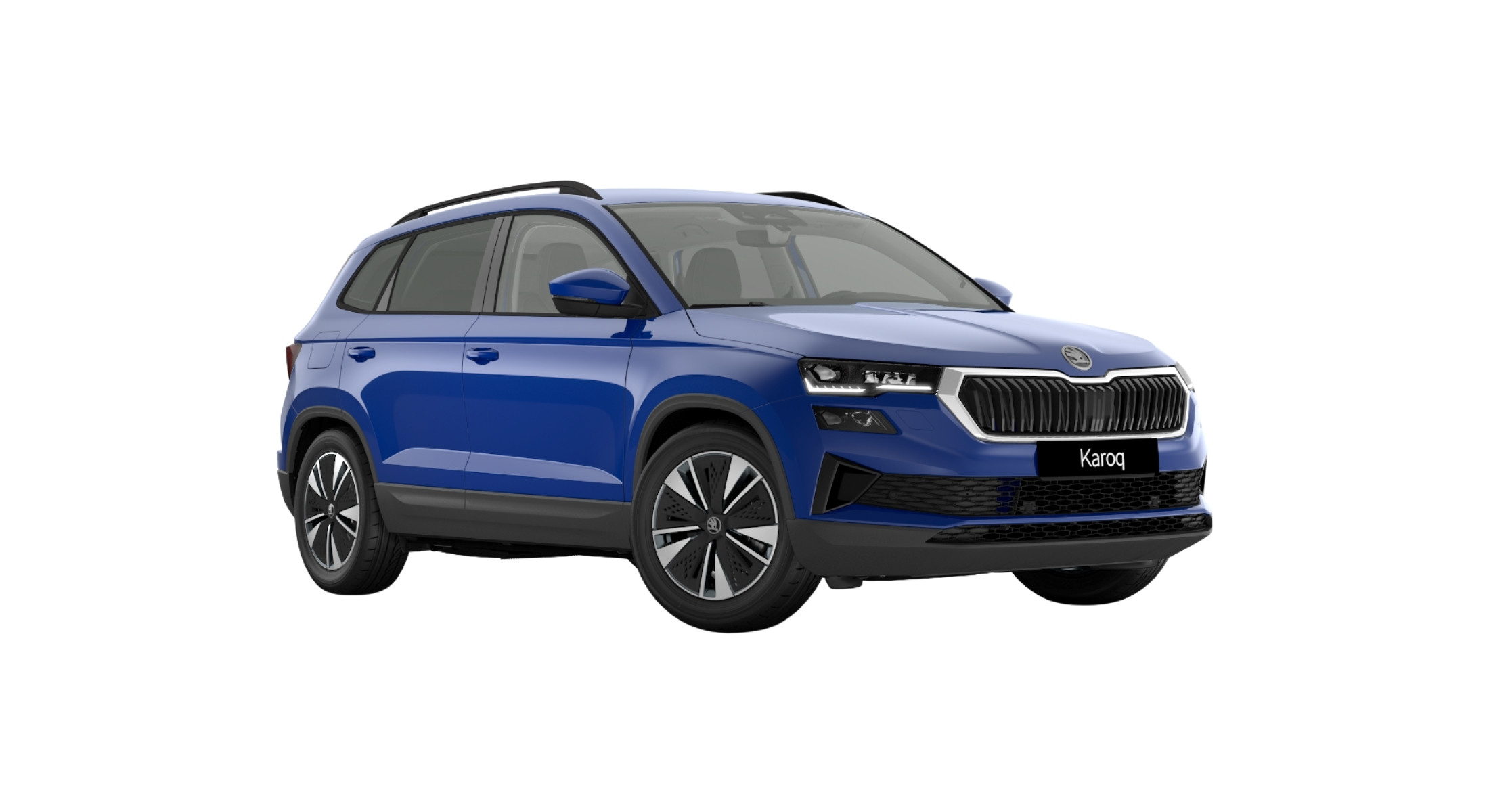 Der Skoda Karoq Balance in der Farbe Energy-Blau.