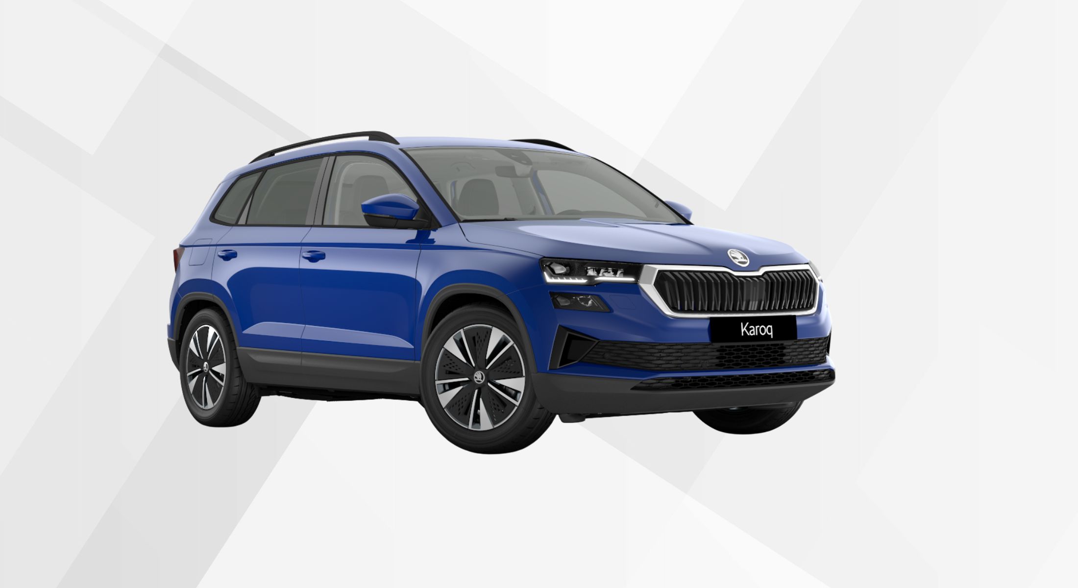 Der Skoda Karoq in dder Farbe Energy-Blau