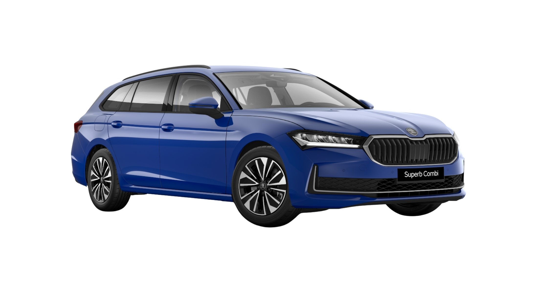 Der Skoda Superb Combi Selection iV in der Farbe Energy-Blau Uni.