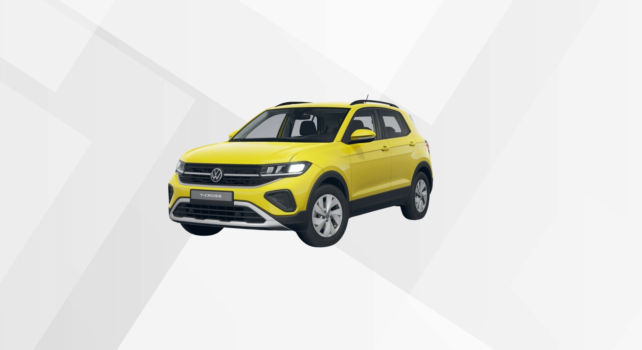 Der VW T-Cross Life in der Farbe Grape Yellow.