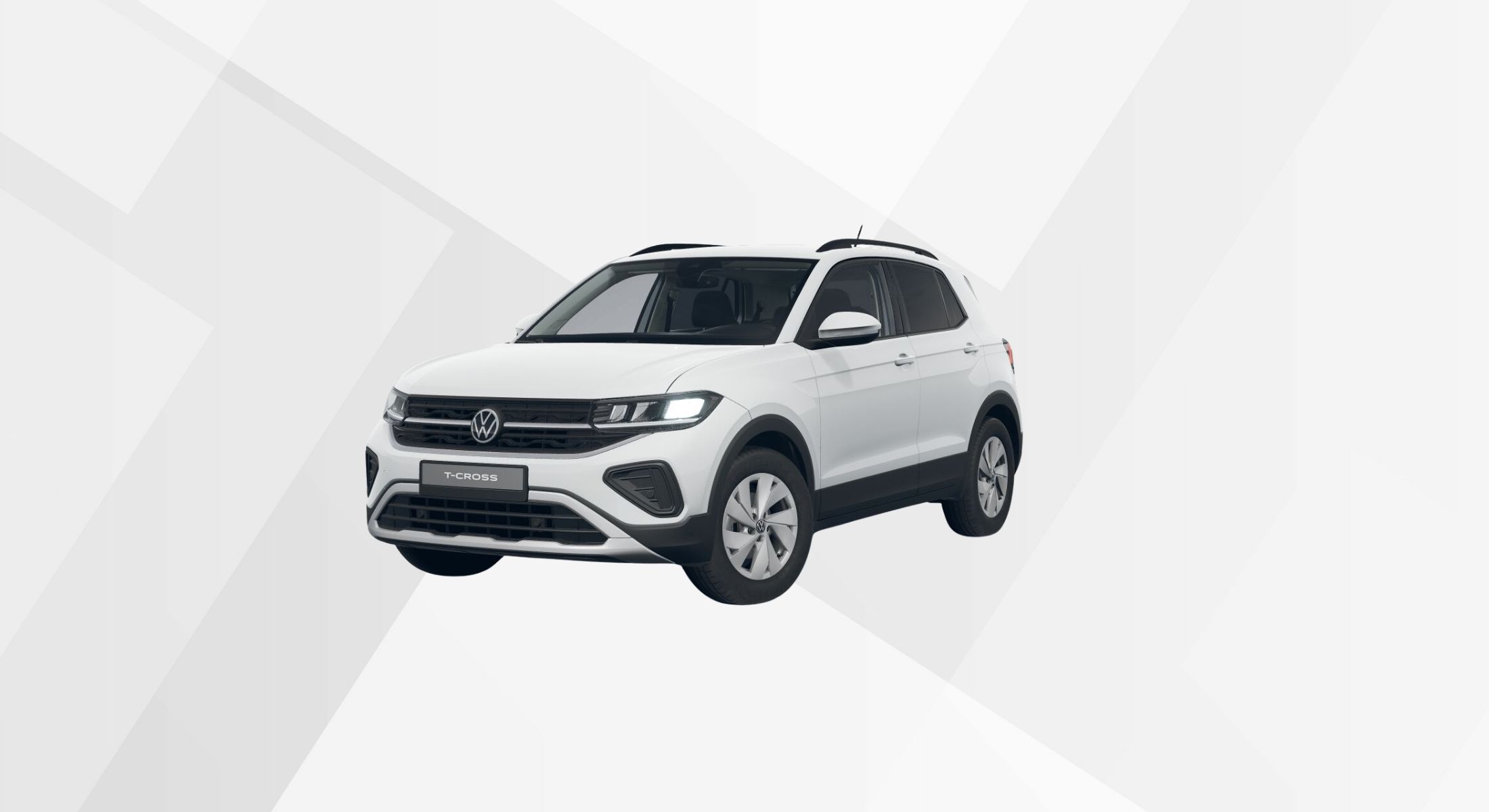 Der VW T-Cross Life in der Farbe Pure White.