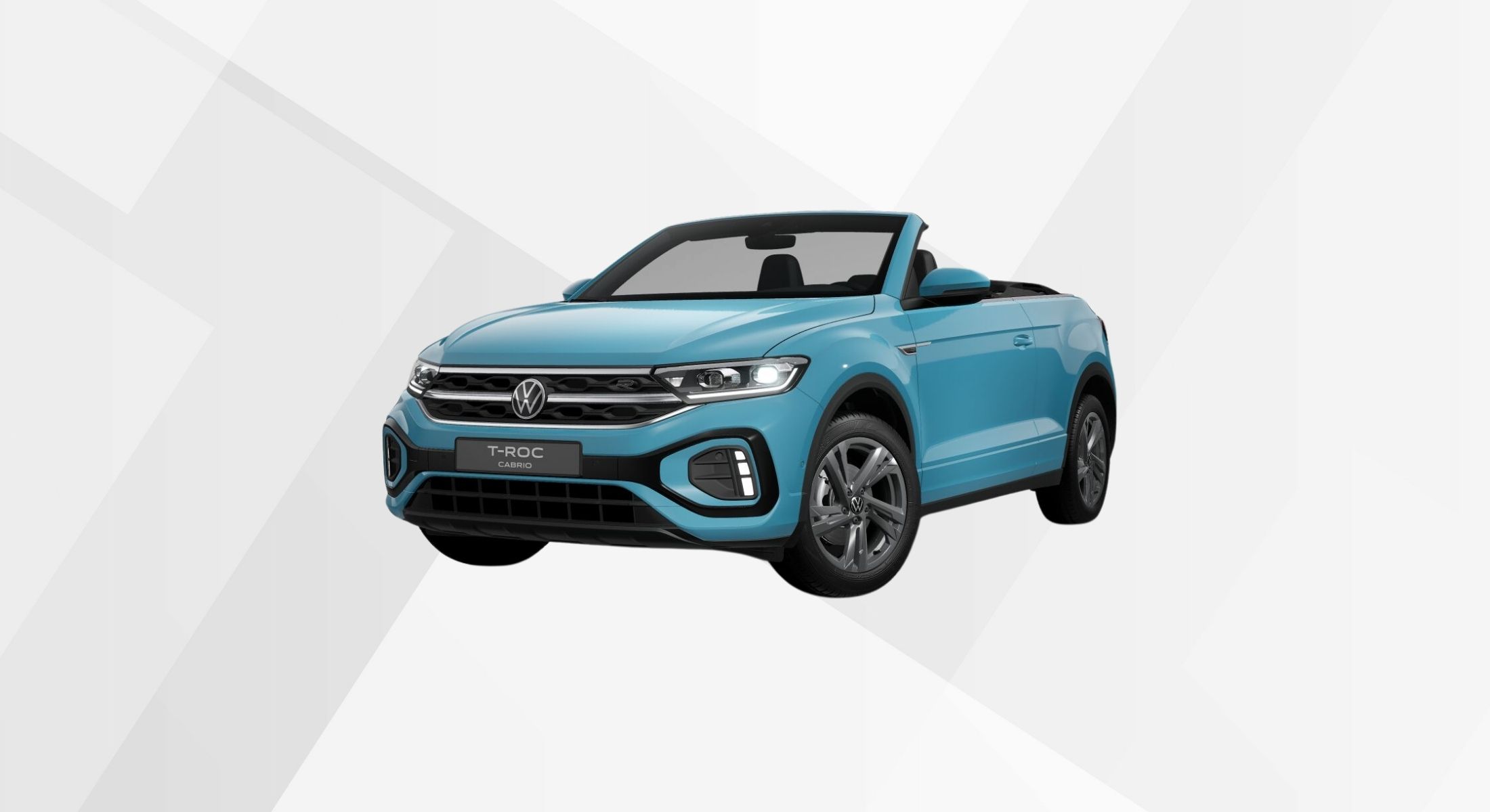 Das VW T-Roc Cabriolet R-Line in der Farbe Teal Blue Schwarz