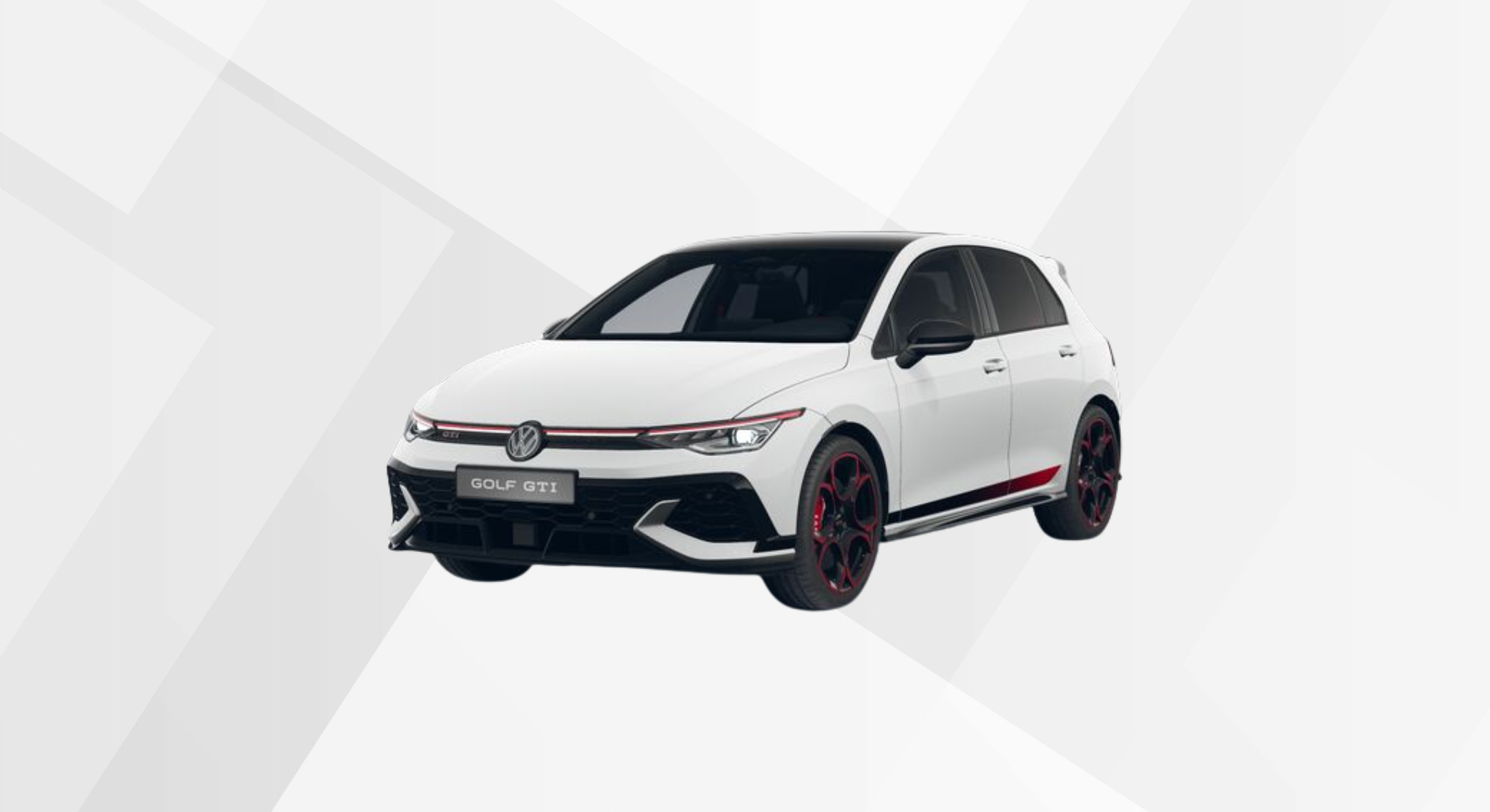 Der VW Golf GTI EDITION 50 in der Farbe Pure White Schwarz.