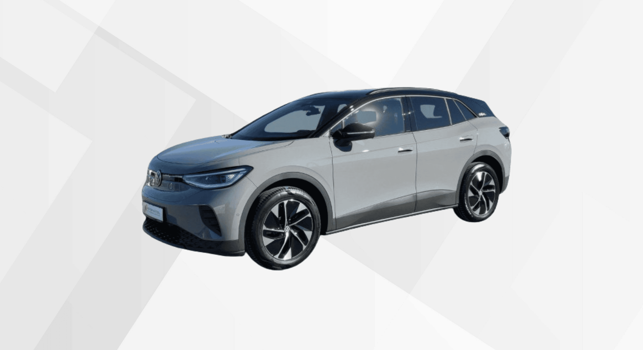 Der VW ID.4 Pure GOAL in der Farbe Mondsteingrau/Schwarz. 