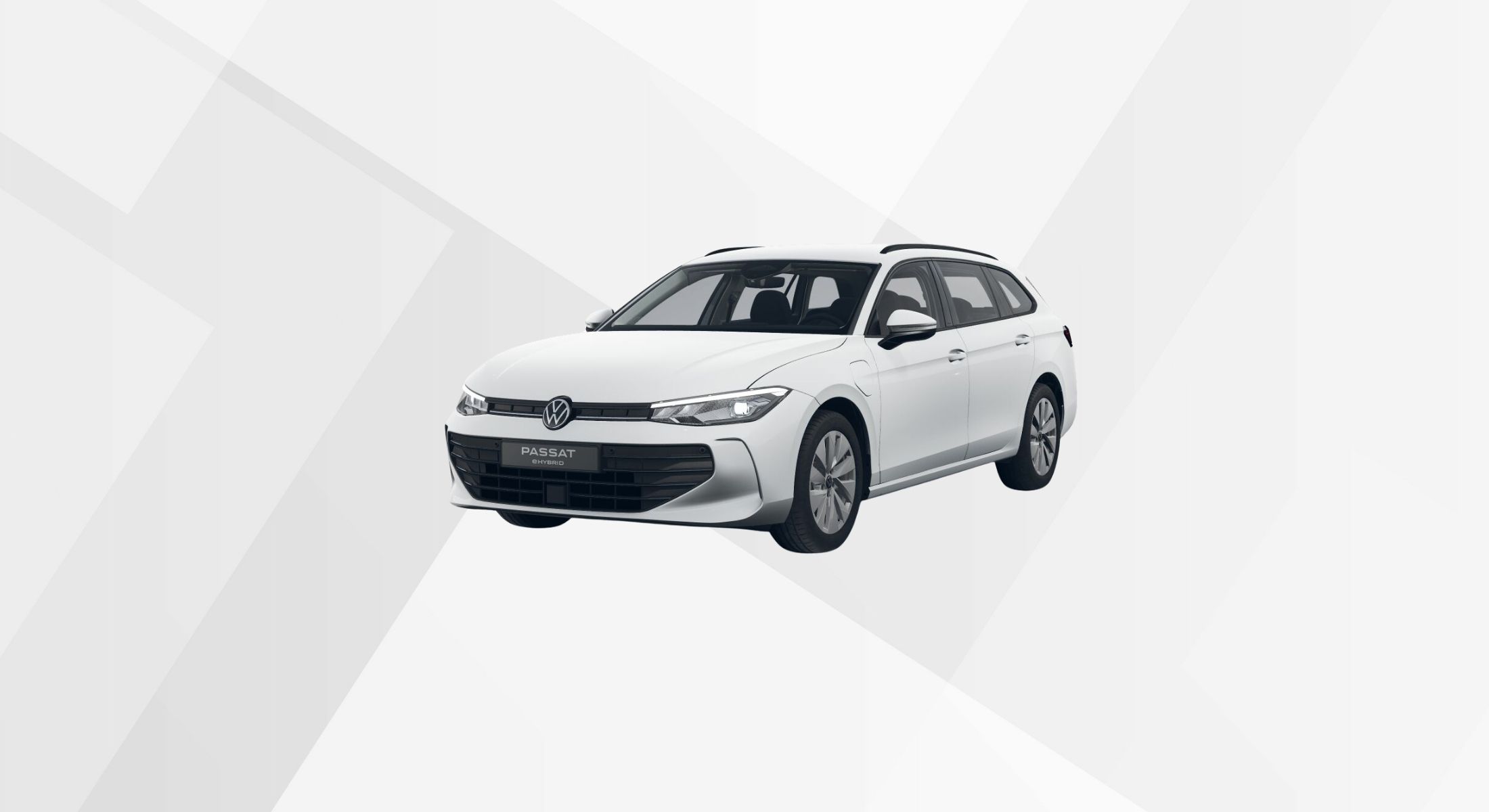 Der VW Passat eHybrid in der Farbe Pure White.