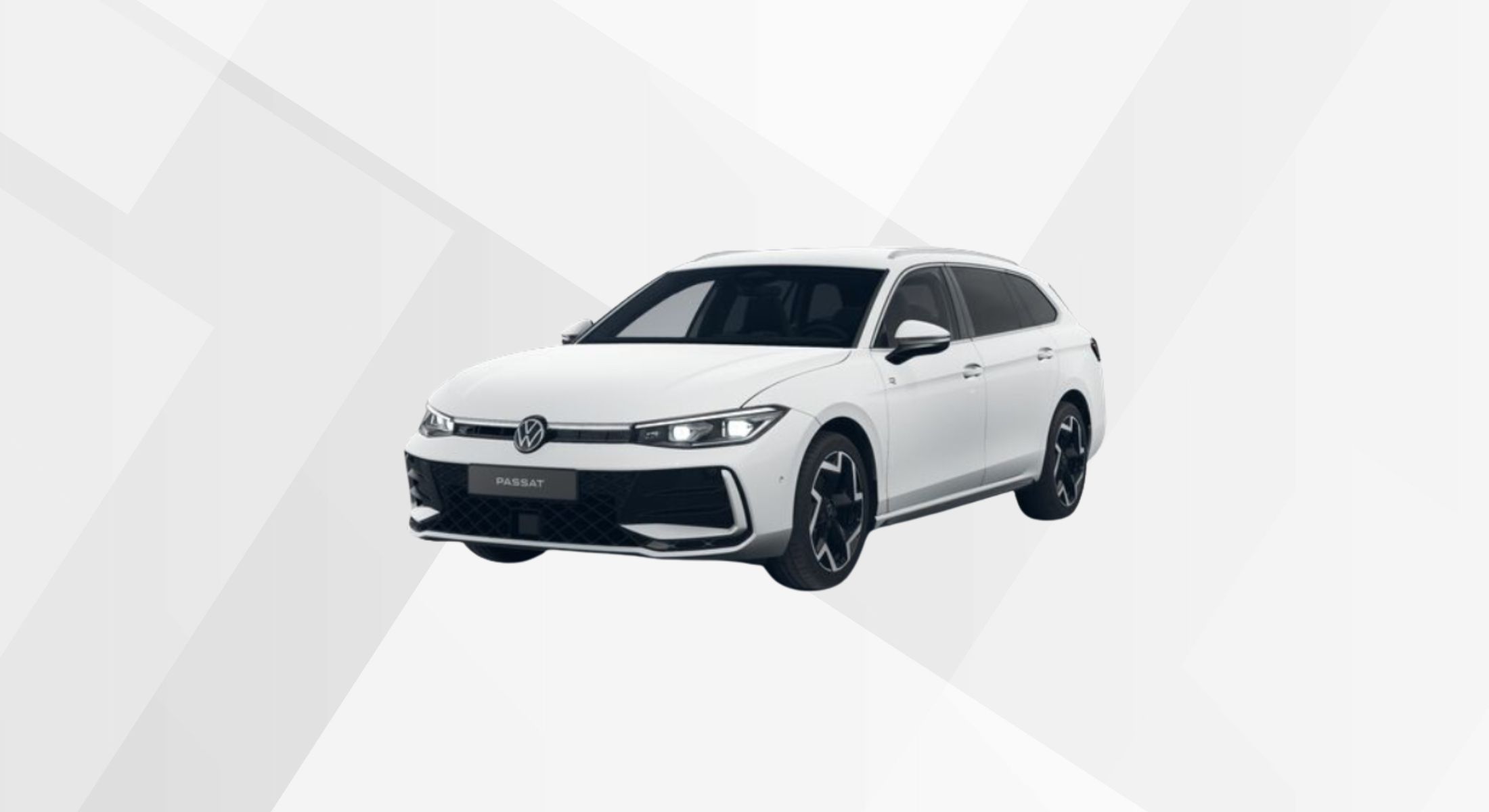 Der VW Passat R-Line in der Farbe Pure White.