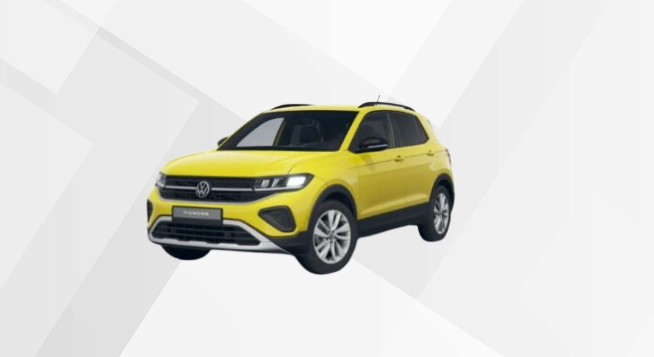 Der VW T-Cross Life in der Farbe Grape Yellow.