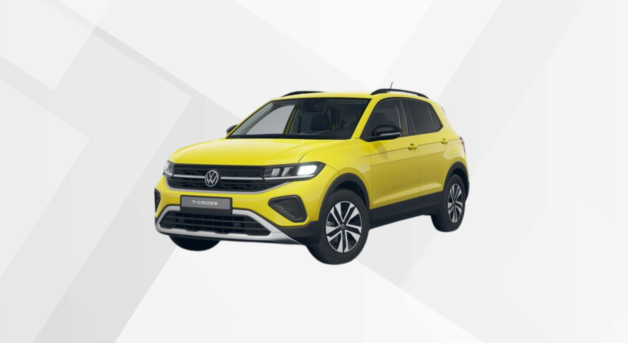 Der VW T-Cross ENERGY in der Farbe Grape Yellow.