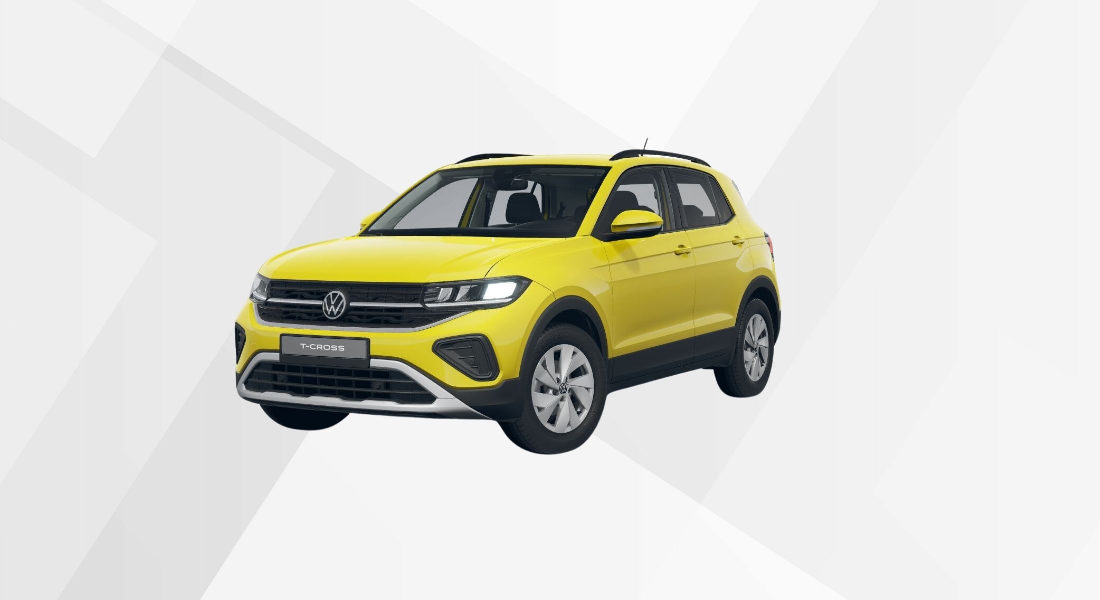 Der VW T-Cross Life in der Farbe Grape Yellow.