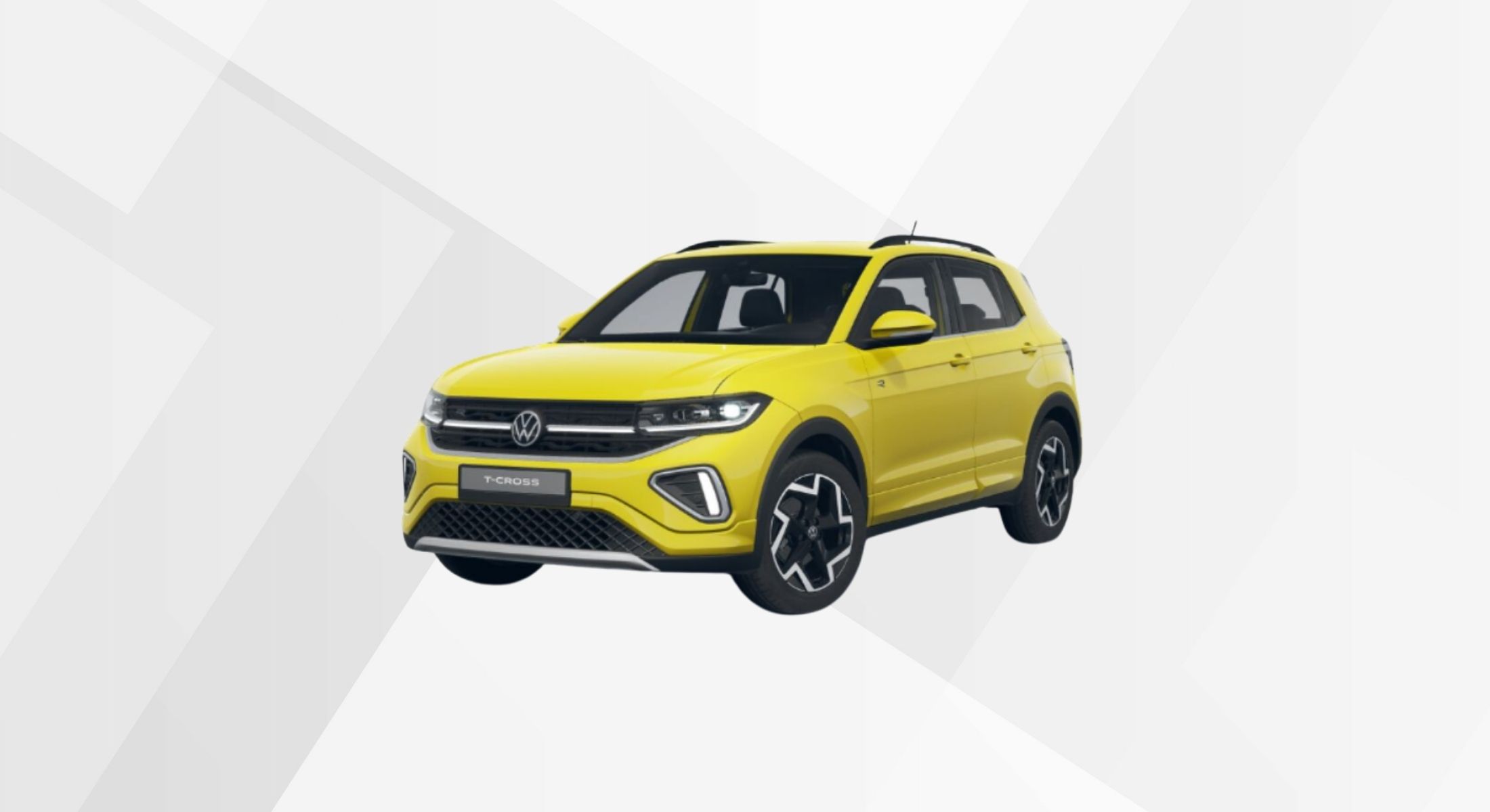 Der VW T-Cross R-Line in der Farbe Grape Yellow.
