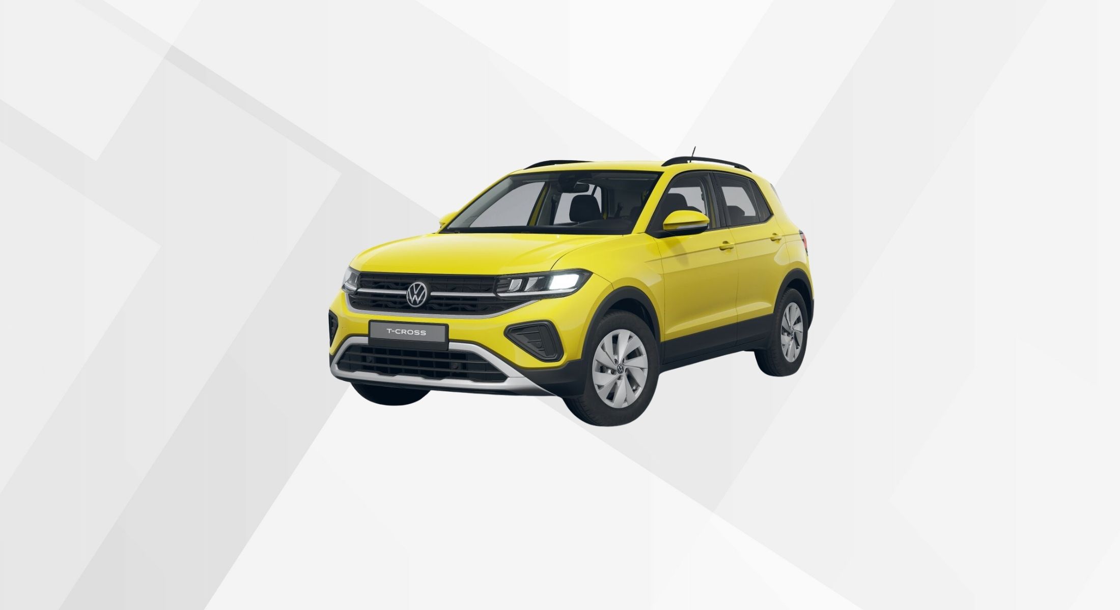 Der VW T-Cross Life in der Farbe Grape Yellow.
