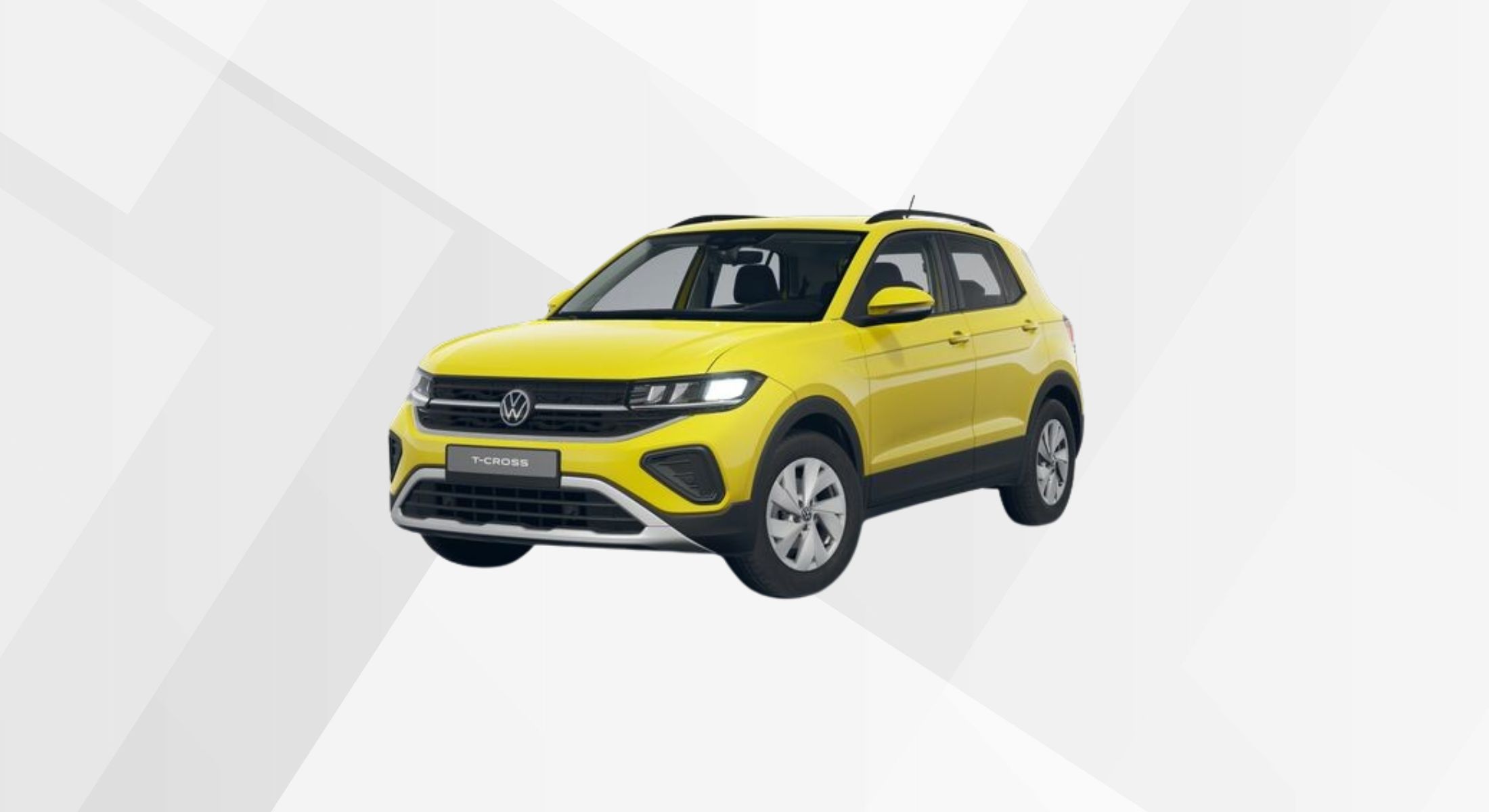 Der VW T-Cross Life in der Farbe Grape Yellow.