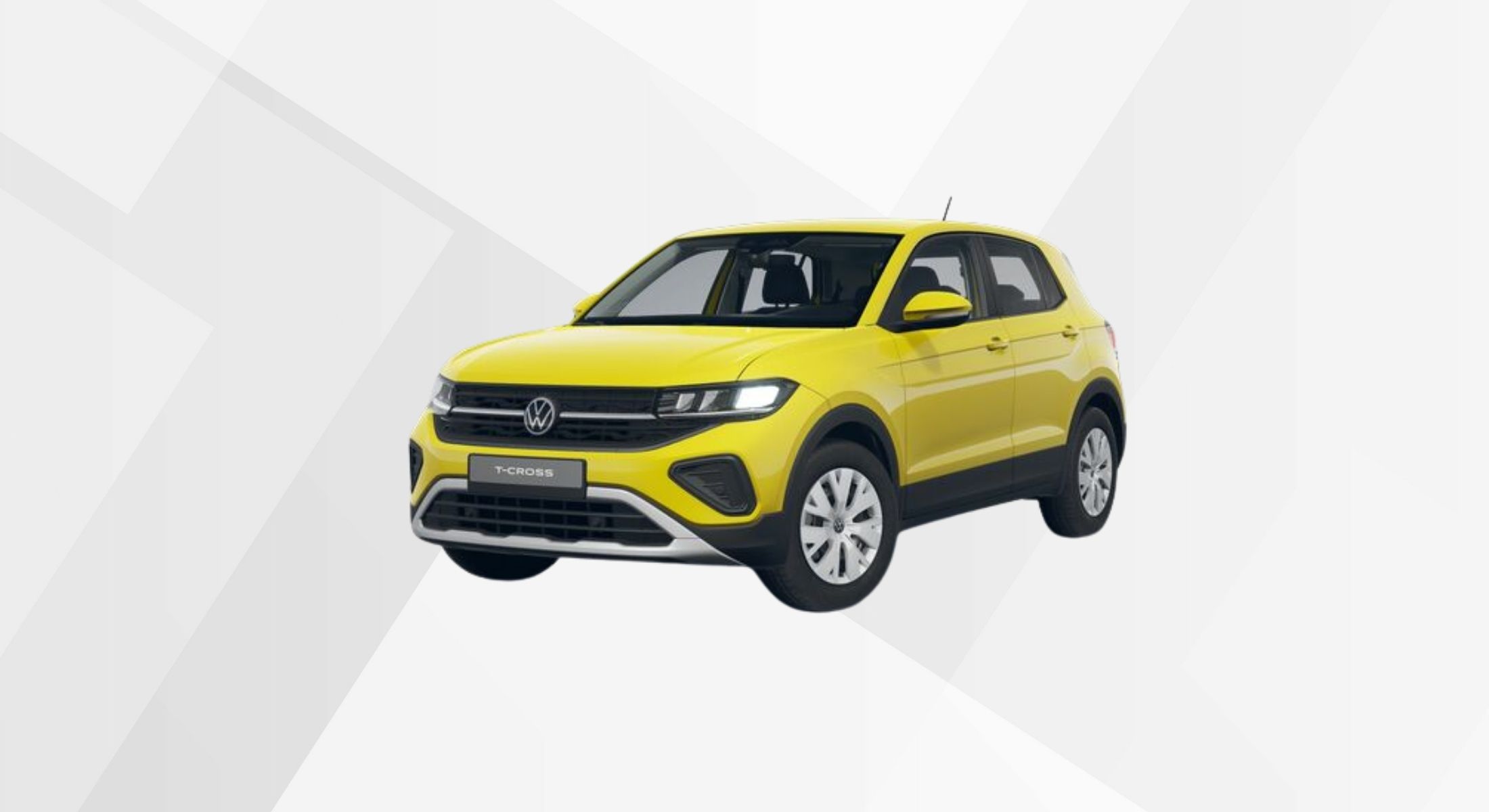 Der VW T-Cross Trend in der Farbe Grape Yellow.
