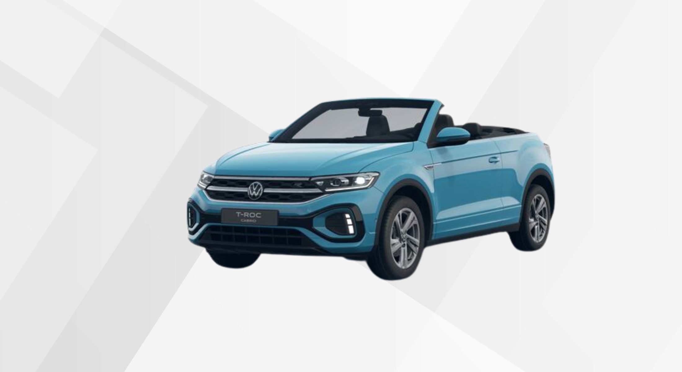 Das VW T-Roc Cabriolet R-Line in der Farbe Teal Blue Schwarz