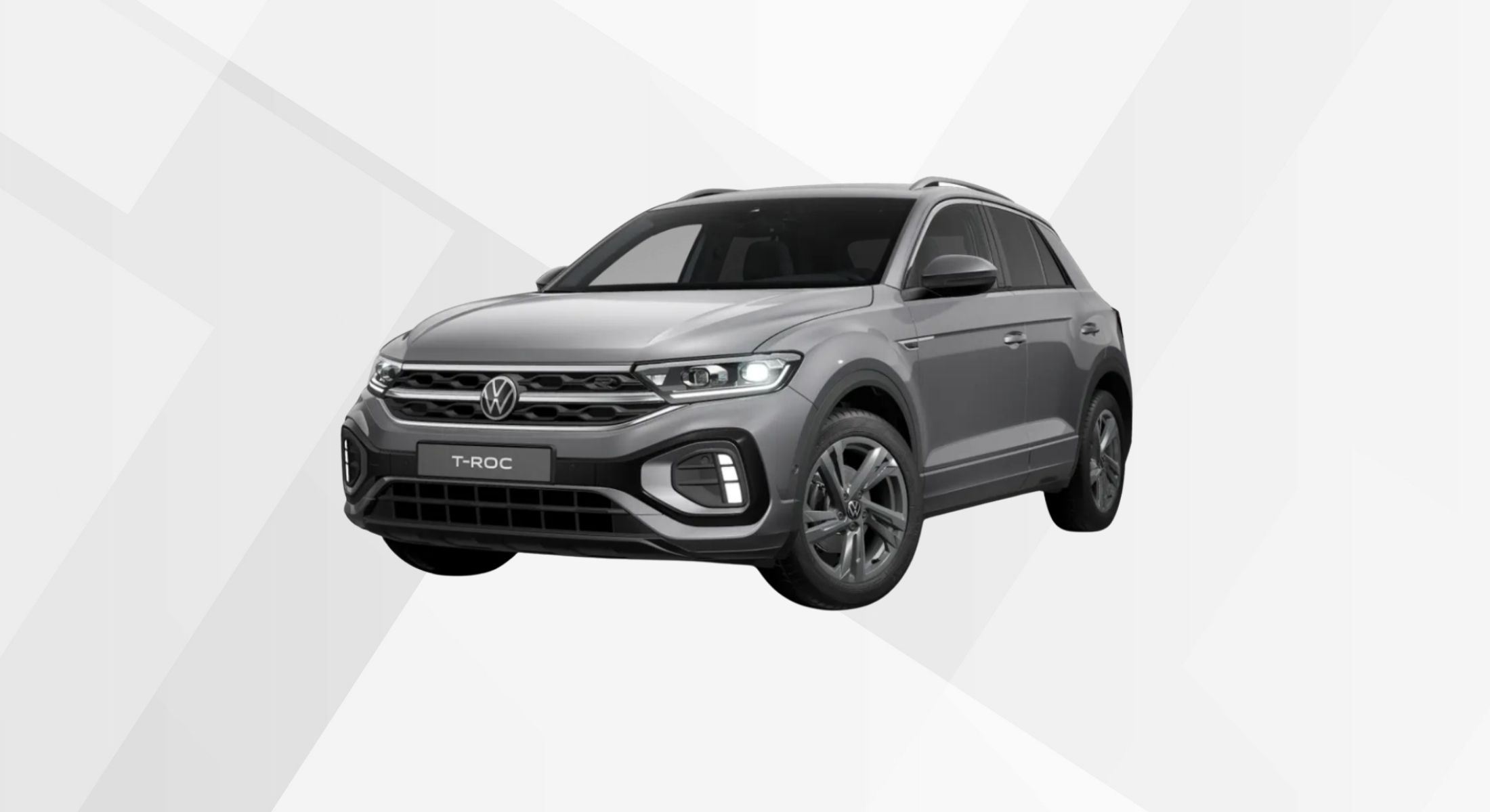 Der VW T-Roc R-Line in der Farbe Indiumgrau Metallic.