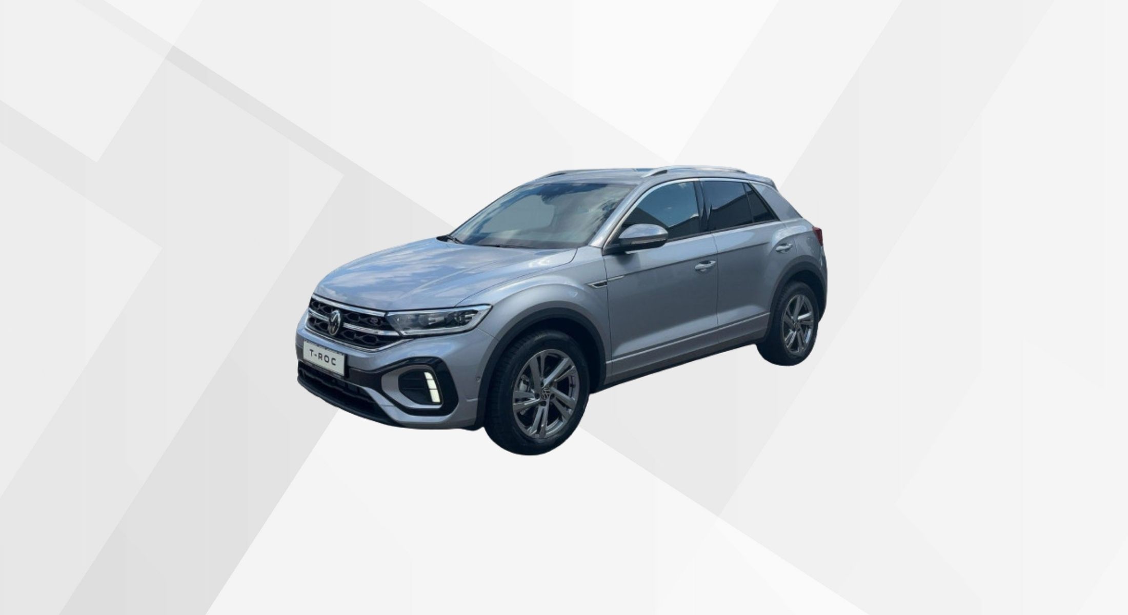 Der VW T-Roc R-Line in der Farbe Pyritsilber Metallic.