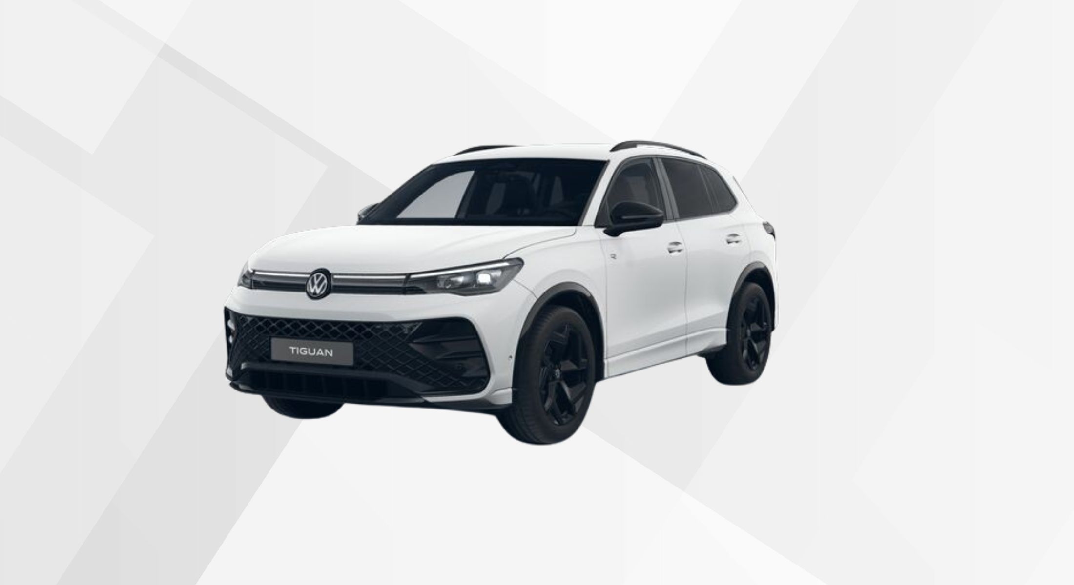 Der VW Tiguan R-Line in der Farbe Pure White Uni.