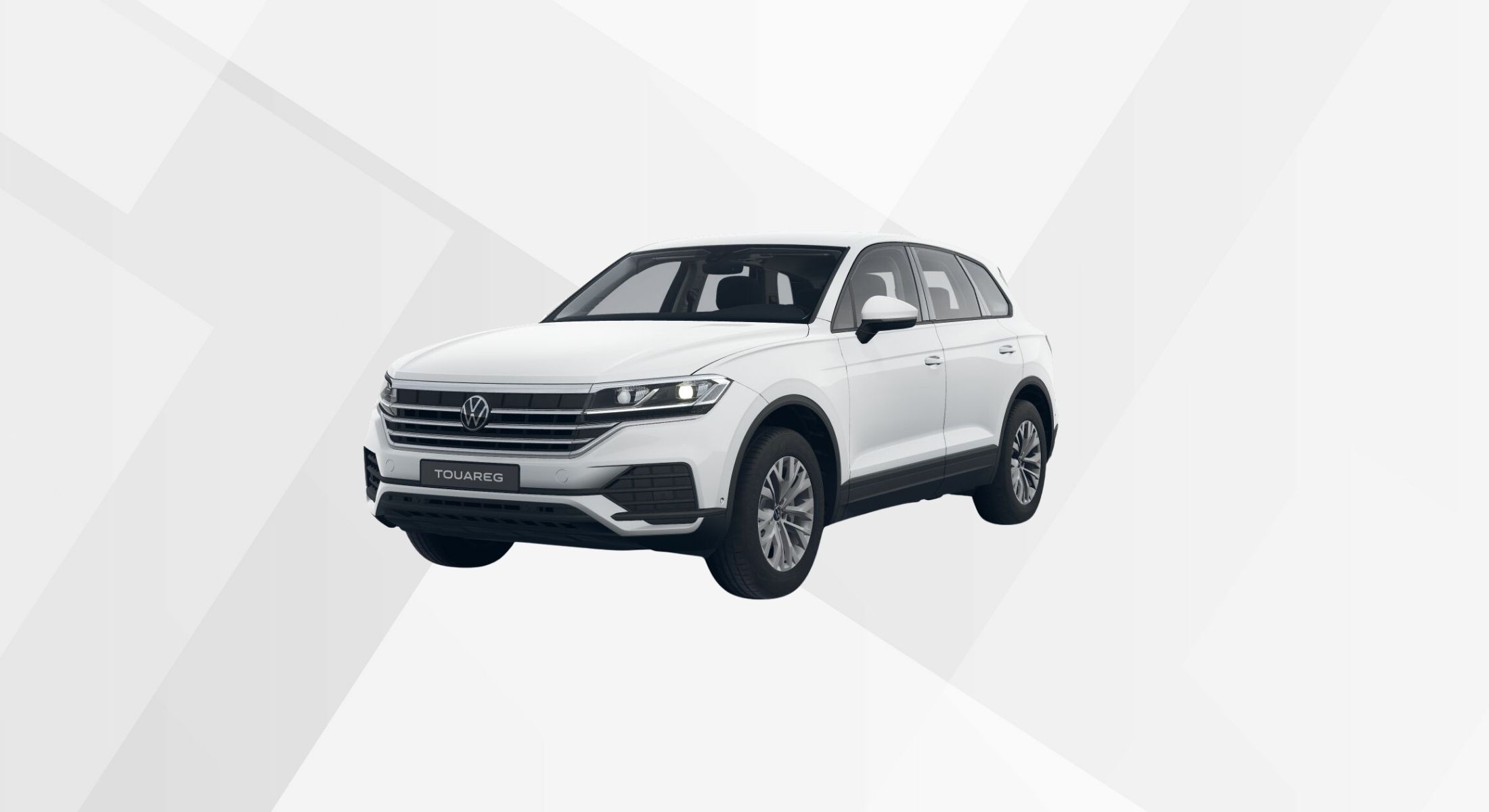 Der VW Touareg in der Farbe Pure White.