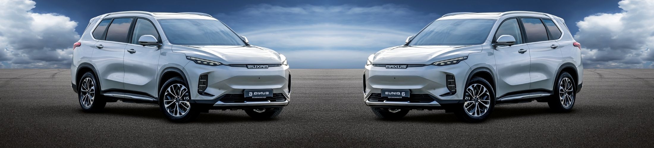 Zwei Maxus Euniq von schr&auml;g vorne