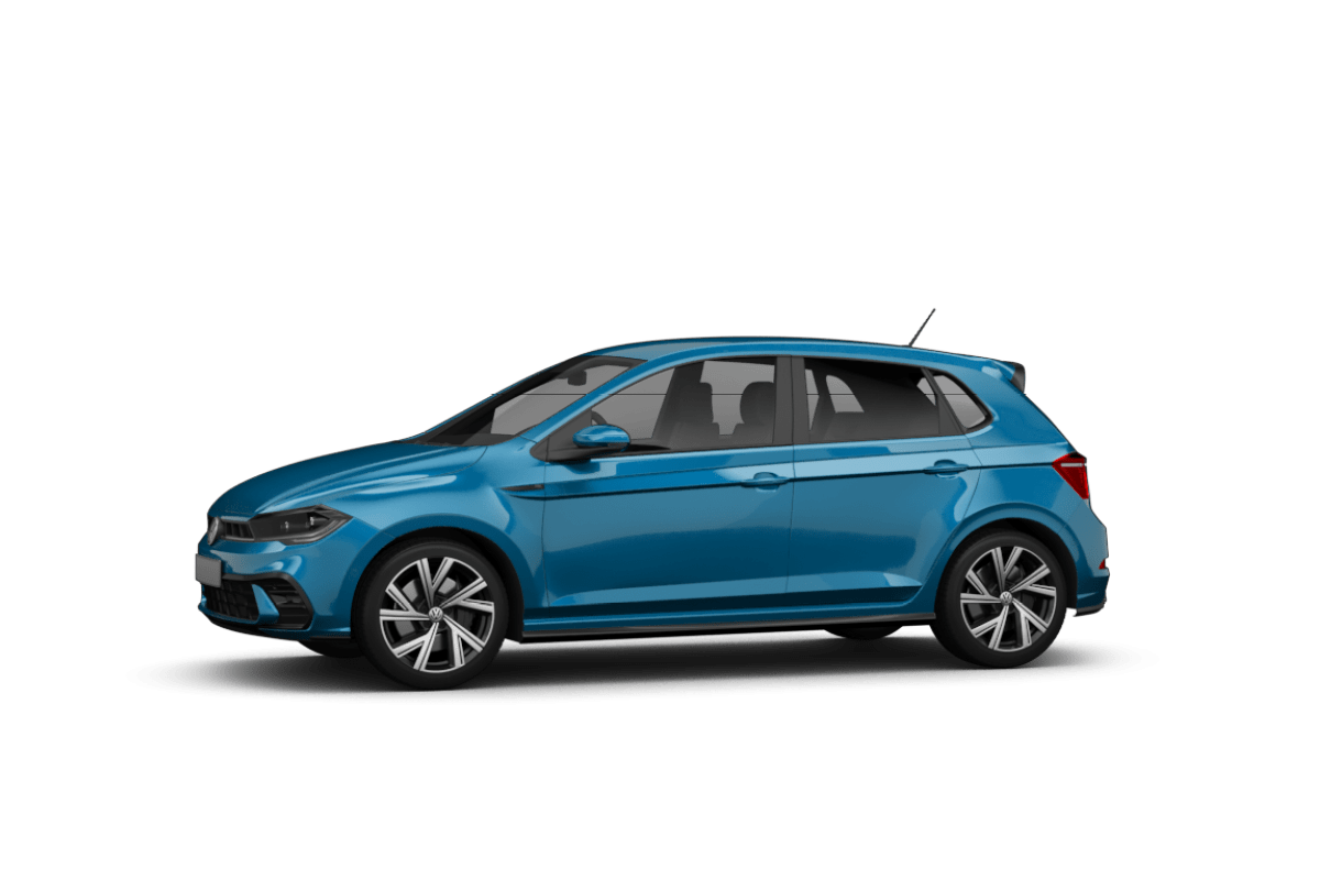 blauer vw polo